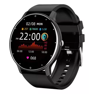 Smartwatch Genérica Zl02 Caja  Negra, Malla  Negra De  Silicona