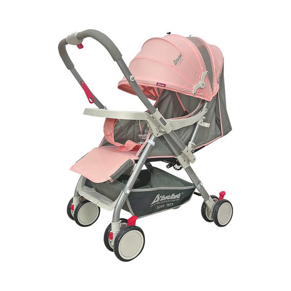 Carriola Reversible Para Bebé D Bebe Bm Ligera Y Reclinable Color Rosa