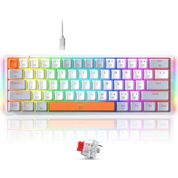 Tecladomecanico Gamer 60% Redragon Akaliswitchrojo K642 Rgb