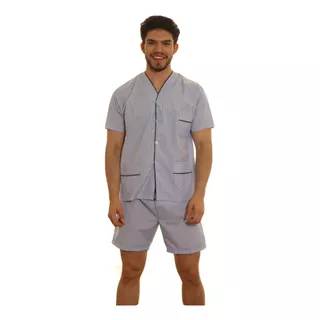 Pijama Hombre Camisero Manga Corta Pantalon Bermuda Especial