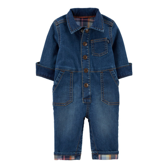 Monito Jean Con Dobladillo A Cuadros Oshkosh 1p795310