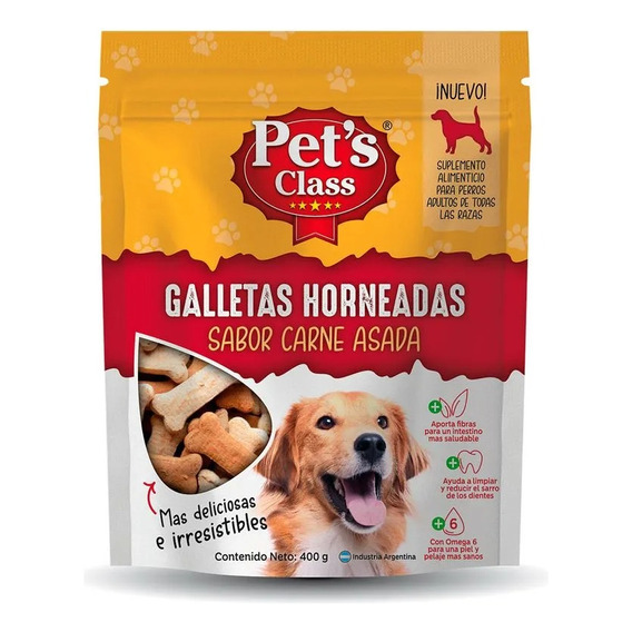 Galletas Para Perros Snack Carne Asada 400gr Pet's Class