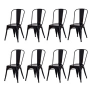 Kit 8 Cadeiras Tolix Iron Industrial Design Várias Cores