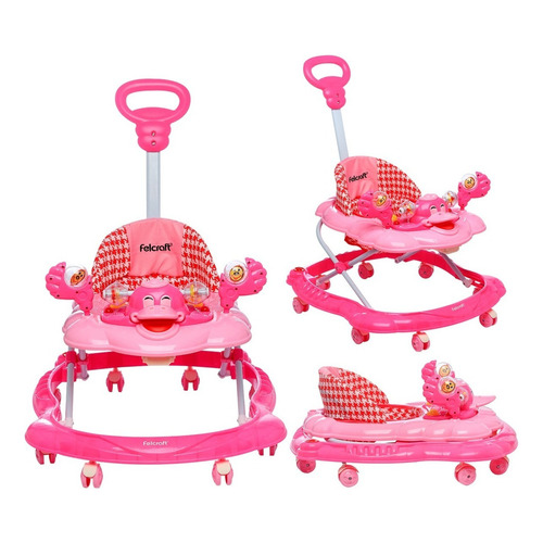 Andador Para Bebe Sonidos Tablero Didáctico Y Juguetes Color Rosa