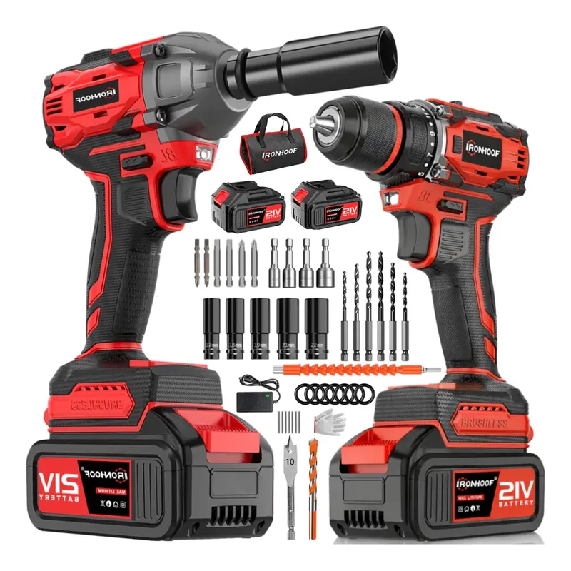 Kit Duplo Profissional Parafusadeira e Chave De Impacto Brushless Ironhoof