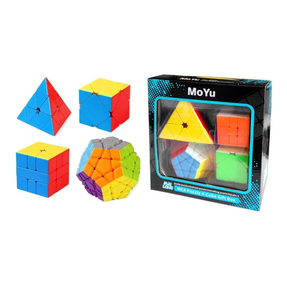 Cubos Mágicos Pack 4 Cubos, Pyraminx Megaminx Skewb Square-1