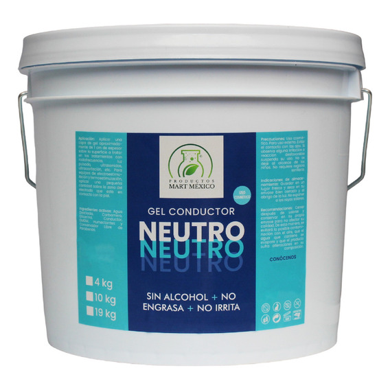  Gel Conductor Neutro Para Ultrasonido Cavitación Spa 4 Kilos