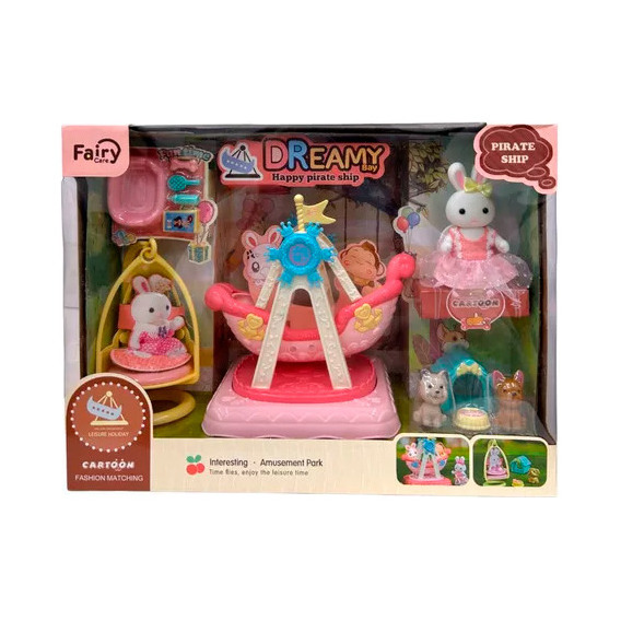 Playset Bay Dreamy Familia Conejos Barco Pirata Ub