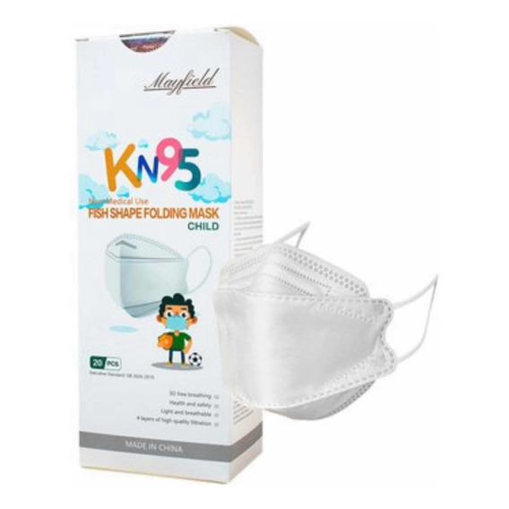 Mascarilla Fish Shape Mayfield Niños Caja X 20un Color Blanco