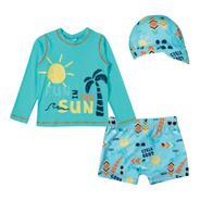Conjunto Bebe Infantil Sungão Camiseta Praia Proteção Solar 