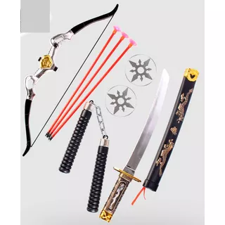 Set Kit Ninja Samurái Japonesa Plástico Disfraz