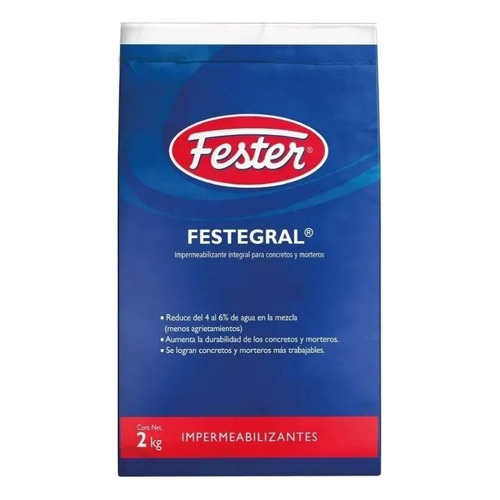 Impermeabilizante Cementoso Fester Festegral 2kg Gris