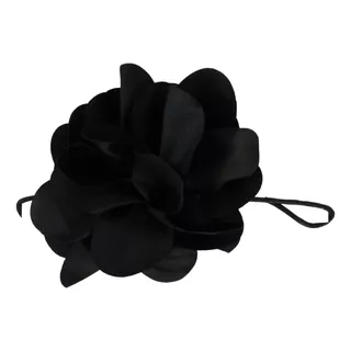 Choker Flor Negra Seda