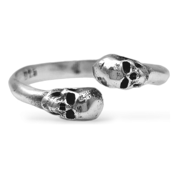 Anillo Calavera Plata 925 Ajustable Craneos Gótico Skull