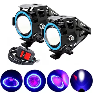 Farol Rayx Led Moto - U5 Par Angel Eyes Azul