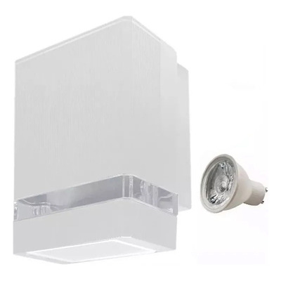 Difusor Unidireccional Exterior Blanco Aluminio Con Gu10 Led