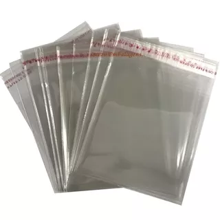 Saquinhos Plastico C/ Aba Adesiva 10x13 Pacote Com 100 Unid