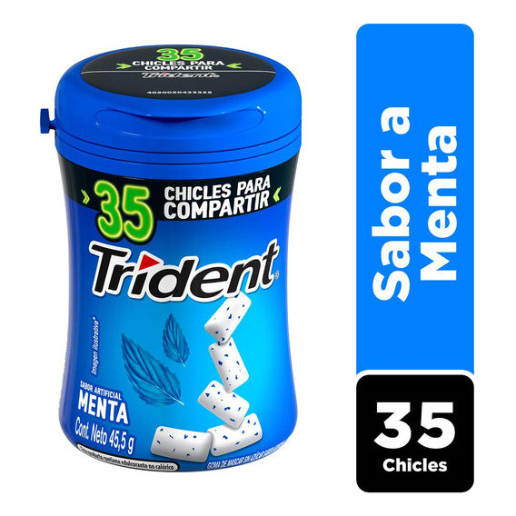 Chicle Trident® Sabor Menta Sin Azúcar 35 Un