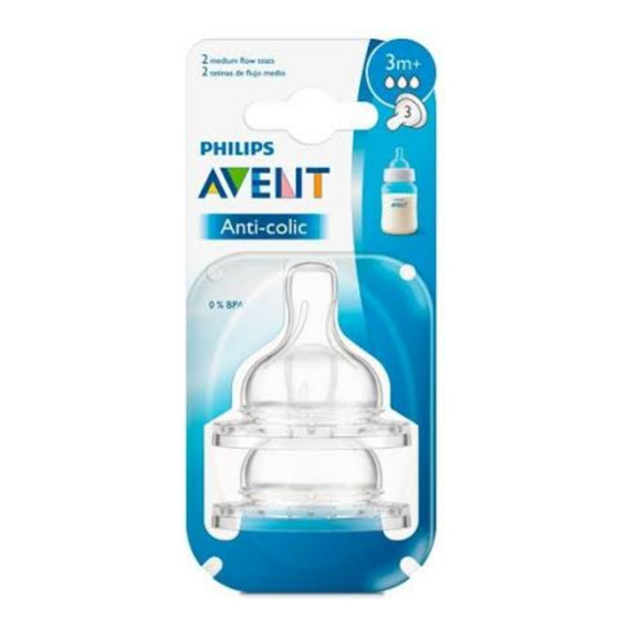 Tetina Anti-colic, Flujo Medio, 3m+ Avent