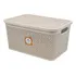 Caja de ratán natural Rischioto de 15 litros con tapa lisa, color arena