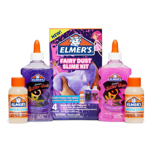 Kit Slime Elmers Glitter Brillo De Hadas 4 Unidades