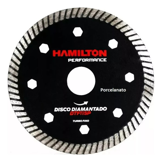 Disco Turbo Fino Para Porcelanato 1,2 mm 115mm Diamantado Performance  Hamilton Dtf115p