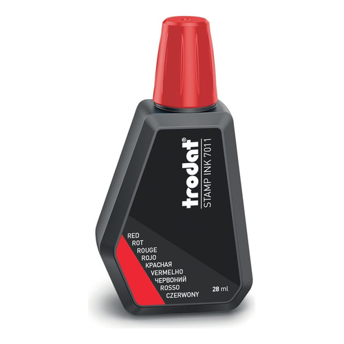 Tinta Para Sellos Trodat Color Rojo Gotero de 28 ml Tinta a base de agua para reentintar cartuchos de sellos manuales