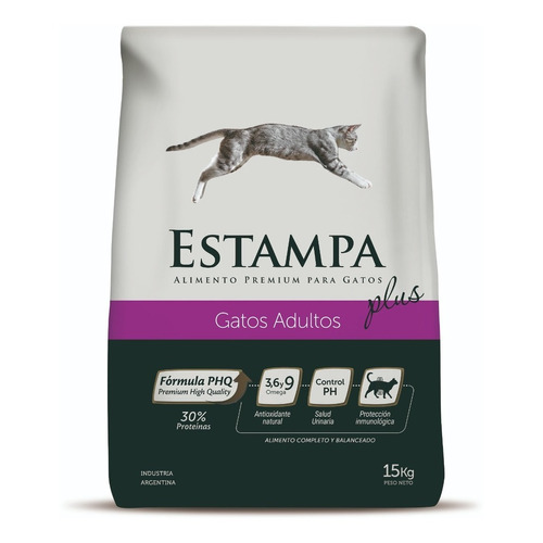 Alimento Estampa Plus Gato Adulto X 15 Kg