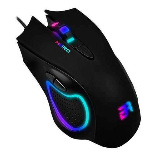 Mouse Gamer Hero Usb 3200 Dpi 5 Botones Negro Balam Rush