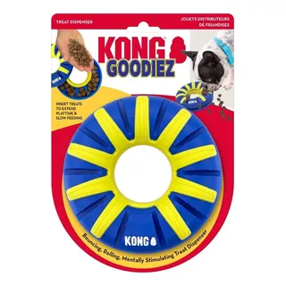 Brinquedo Recheável Kong Goodiez Para Cães Cor Azul E Amarelo