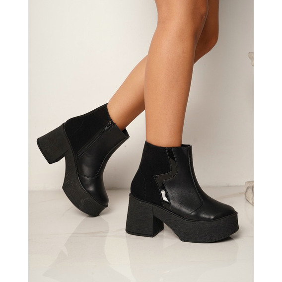 Botas Afrika Ray Cuero Sintetico Mujer Taco Plataforma