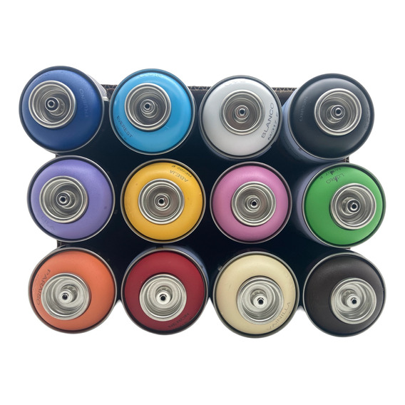360 Spray Paint Pintura V/colores Graffiti 12 Pz + 3 Caps