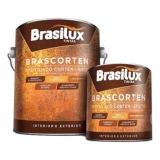 Conjunto Para Efeito Aço Corten Brasilux Base + Efeito