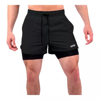 Shorts Con Calza Gdo Workout Ciclista Running Reflectivo Gym