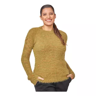 Sweater De Lana Frisado Abrigado Pelo De Mono Talle Grande