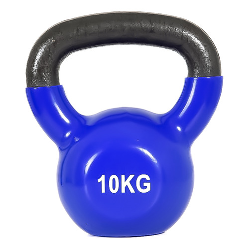 Pesa Rusa Coated Kettlebell 10 Kg Fitness Para Entrenamiento Color Azul
