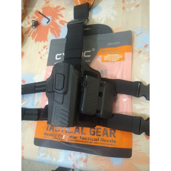 Piernera Táctica Para Glock 17 Con Portacargador Doble Cytac