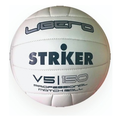 Pelota De Voley Striker Blanca Cosida Cuero Sintético Color Blanco