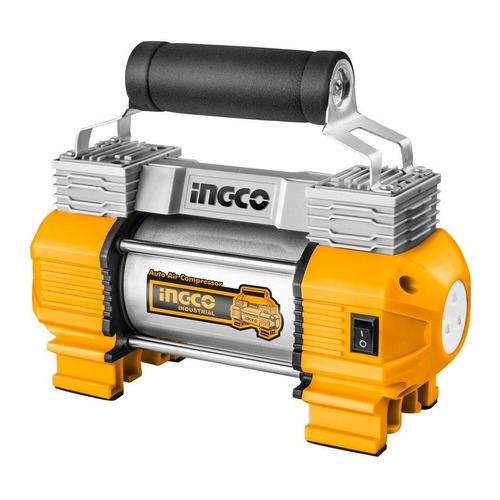 Compresor de aire mini eléctrico portátil Ingco AAC2508 12V gris/naranja