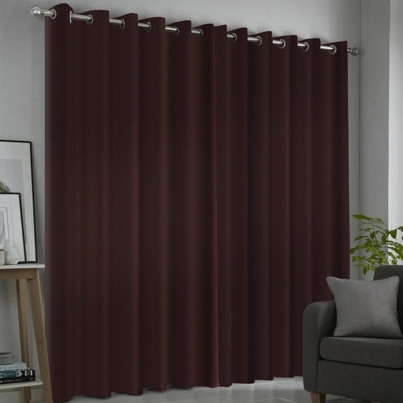 Cortinas Blackout Con Aros 2.80x2.20m Alfer Home Jgo 2 Pzas Color Chocolate