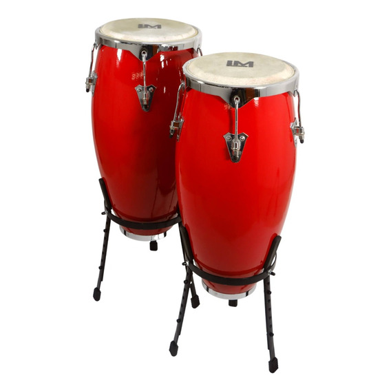 Congas De 10 Y 11  Lm Drums Cg-1200 10*11 Rojas De Fibra