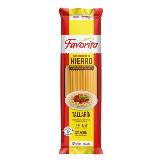 Favorita fideos tallarín hierro 500g