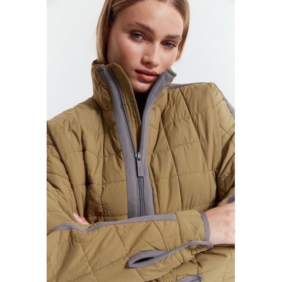 Campera Ultralight Bitono Verde Mujer System