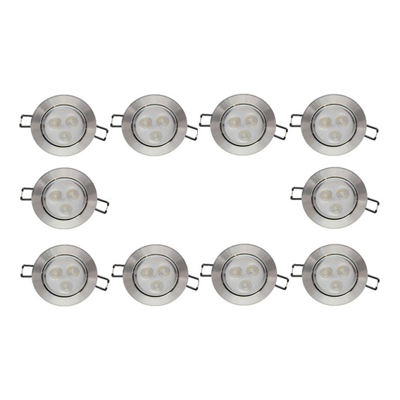 Empotrado Plafon Led 3w Spot Luz Blanca O Calida 10 Piezas