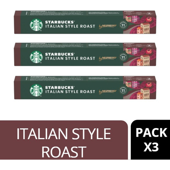 Cápsula Café Starbucks Nespresso Italian Style Roast 56gx3