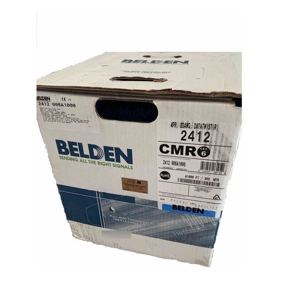 Cable Utp Cat6 Belden Bobina 305metros, 100% Cobre, Azul