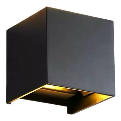 Aplique Led Exterior Queen Bidireccional Negro Luz Desing Negro