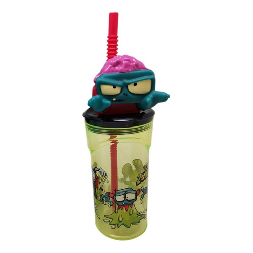 Vaso Con Figurin 3d Con Tapa Y Sorbete Personajes Surtidos Color Ultra Zombies