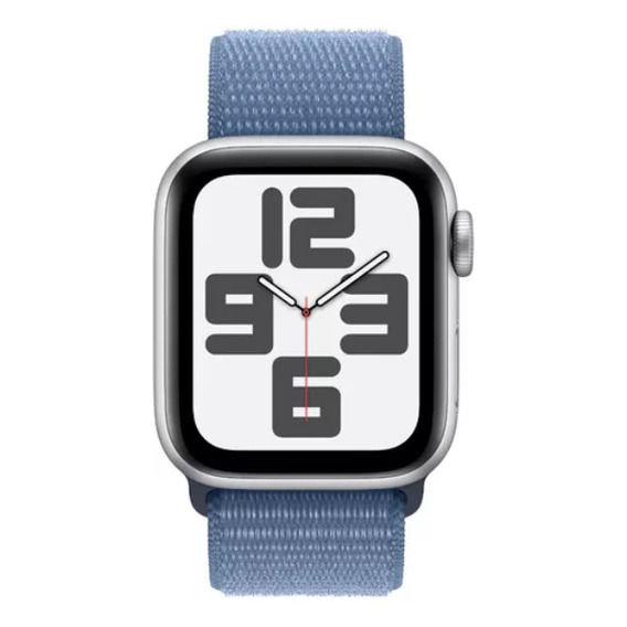 Apple Watch SE GPS + Celular (2da Gen) • Caja de aluminio color plata de 40 mm • Correa loop deportiva azul invierno - Distribuidor Autorizado