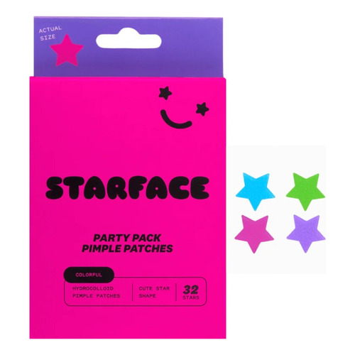 Parches Starface Party Pack Colored Stars Refill 32ct Tipo De Piel Todo Tipo De Piel